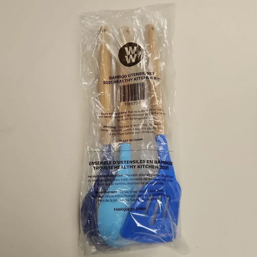 WW Weight Watchers Bamboo Utensil Set New